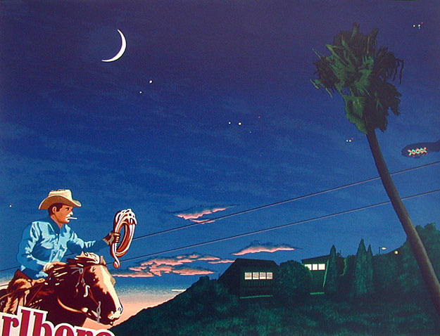 Silkscreen print, Sunset Cowboy, by Jonathan Owen